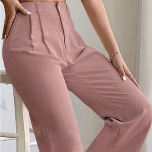 Cute pink Topshop high-waist trousers -cropped